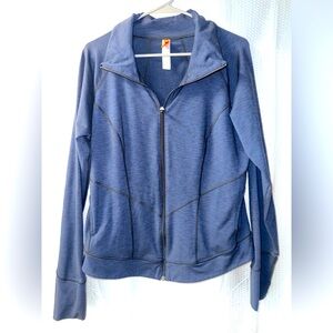 Lucy Blue Workout Sweater Jacket Size XL